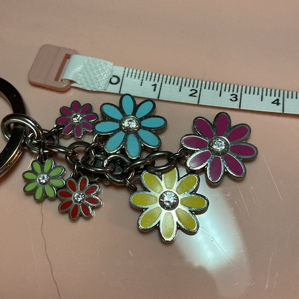 Coach Swarovski Crystal Floral Bag Key Ring AND 2 hang tags - Picture 5 of 5